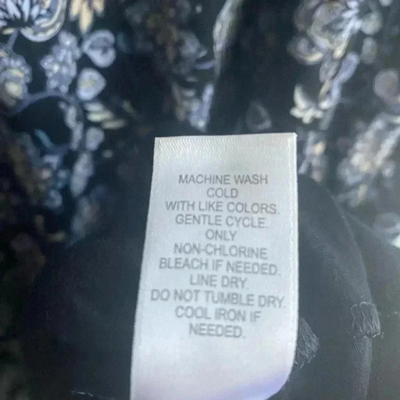 J. Jill Women Dress Medium Jersey Knit Stretch Floral Blue 3/4 Bell Sleeve EUC - Picture 7 of 9